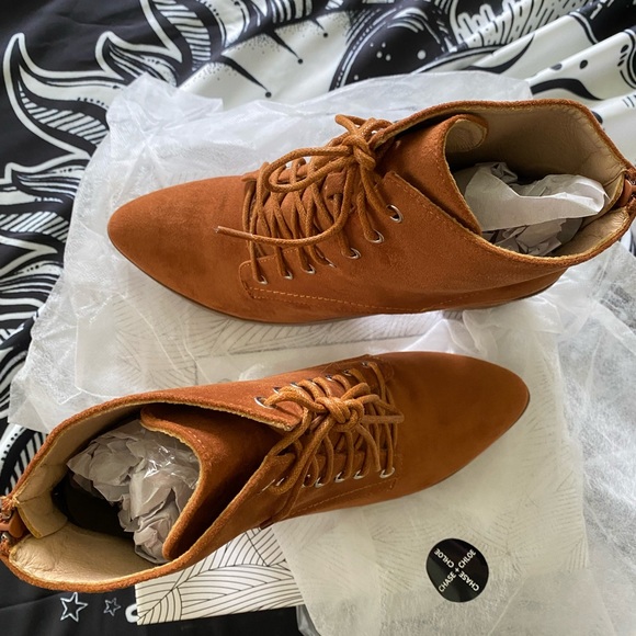 NWT Chase + Chloe Cognac Suede Booties from Nordstrom - Picture 6 of 9